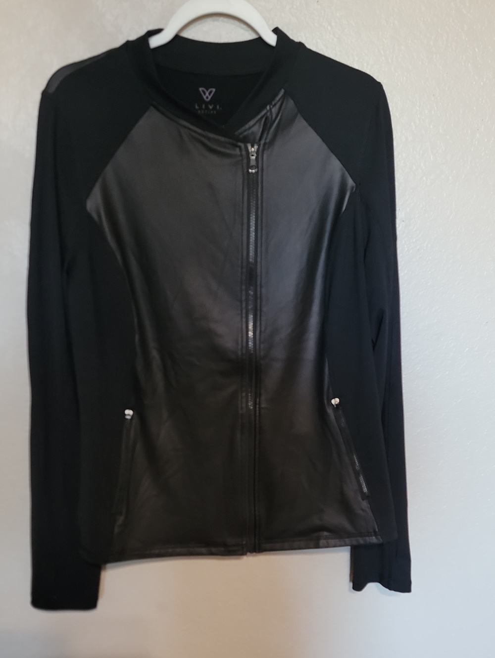 Lane Bryant Black Faux Leather Front Zip Jacket